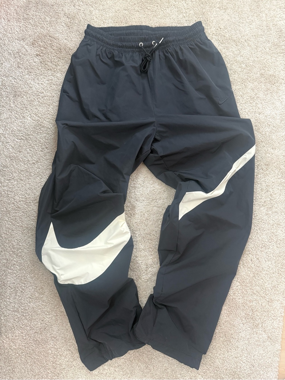 Nike Black & White Swoosh Windbreaker Joggers